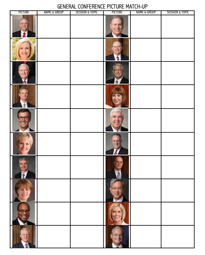 General Conference Picture Match-up